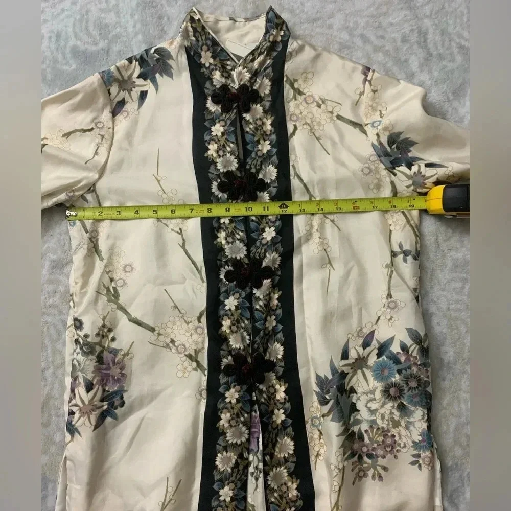 Cherry Blossom Kyoto Silk Robe From Japan Vintage Deadstock - Picture 4 of 10